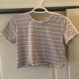cropped striped shirt